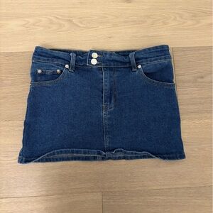 Edikted Dark Blue Denim Mini Skirt